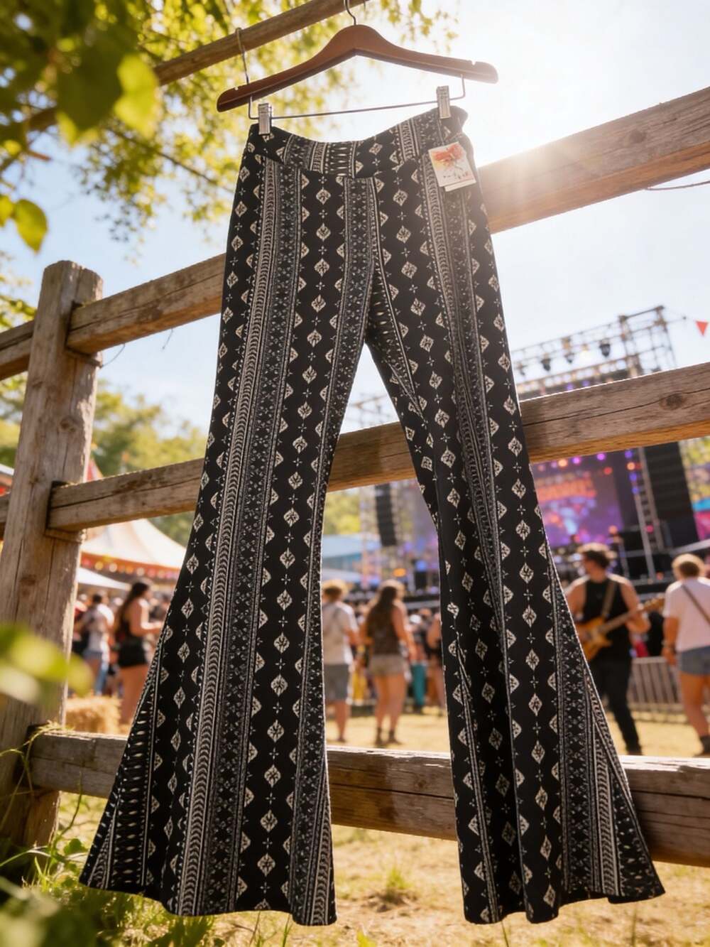 About A Girl Printed Flare Pants Size XL